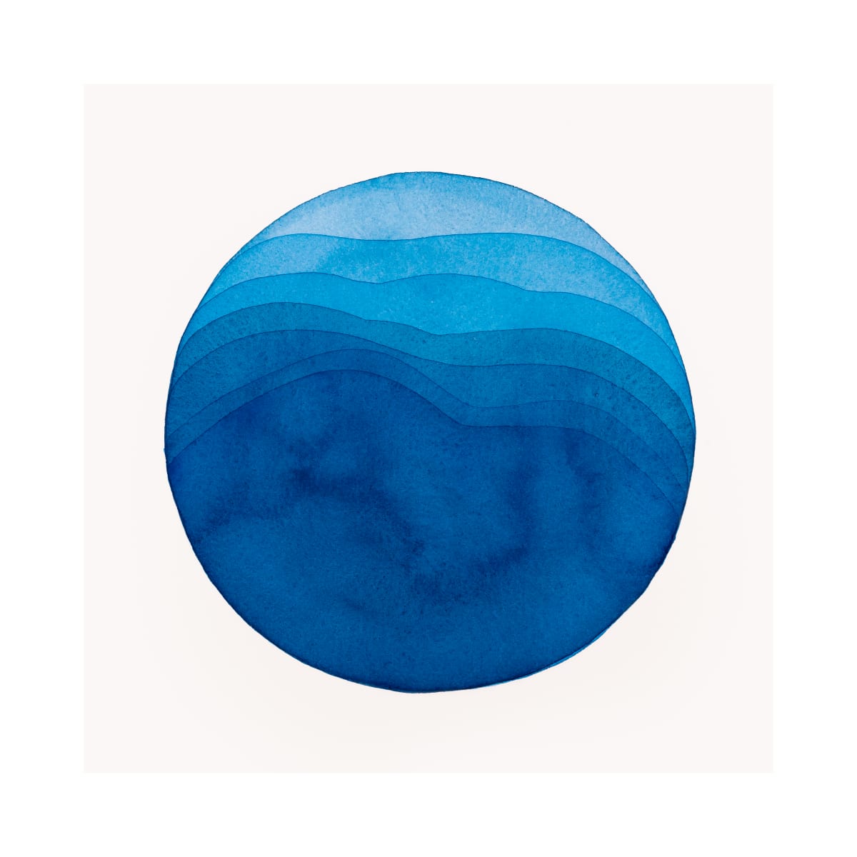 Meditation Blue Moon  Waves Portal  Image: Watercolor blue moon waves portal. 12 x 12 inches on Arches archival paper.
