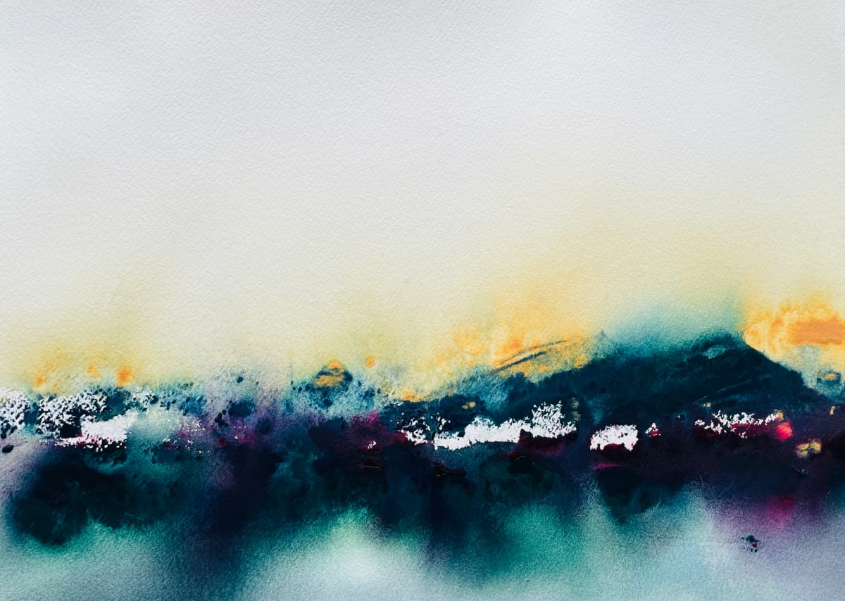 Soul Scape 9 by Alexandra Jamieson  Image: Watercolor scraped, not painted, on Arches archival paper. 