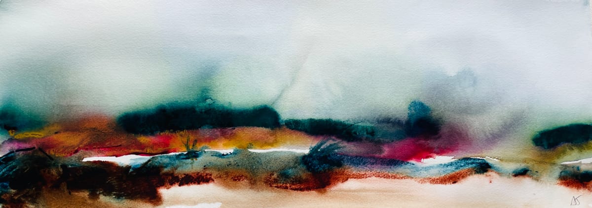 Soul Scape 7 by Alexandra Jamieson  Image: Watercolor scraped, not painted, on Arches archival paper. 