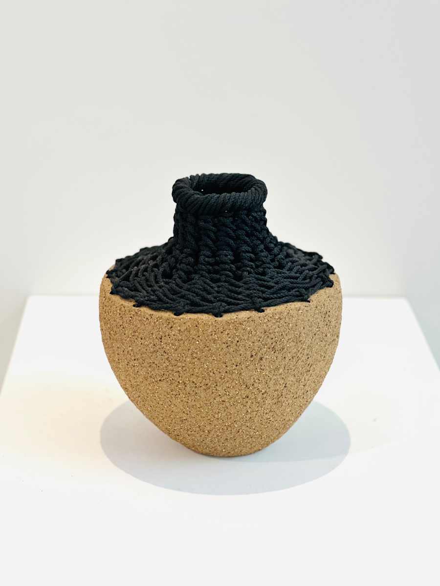 Connected II by Michelle Huizinga  Image: Raku clay with marine rope and wire