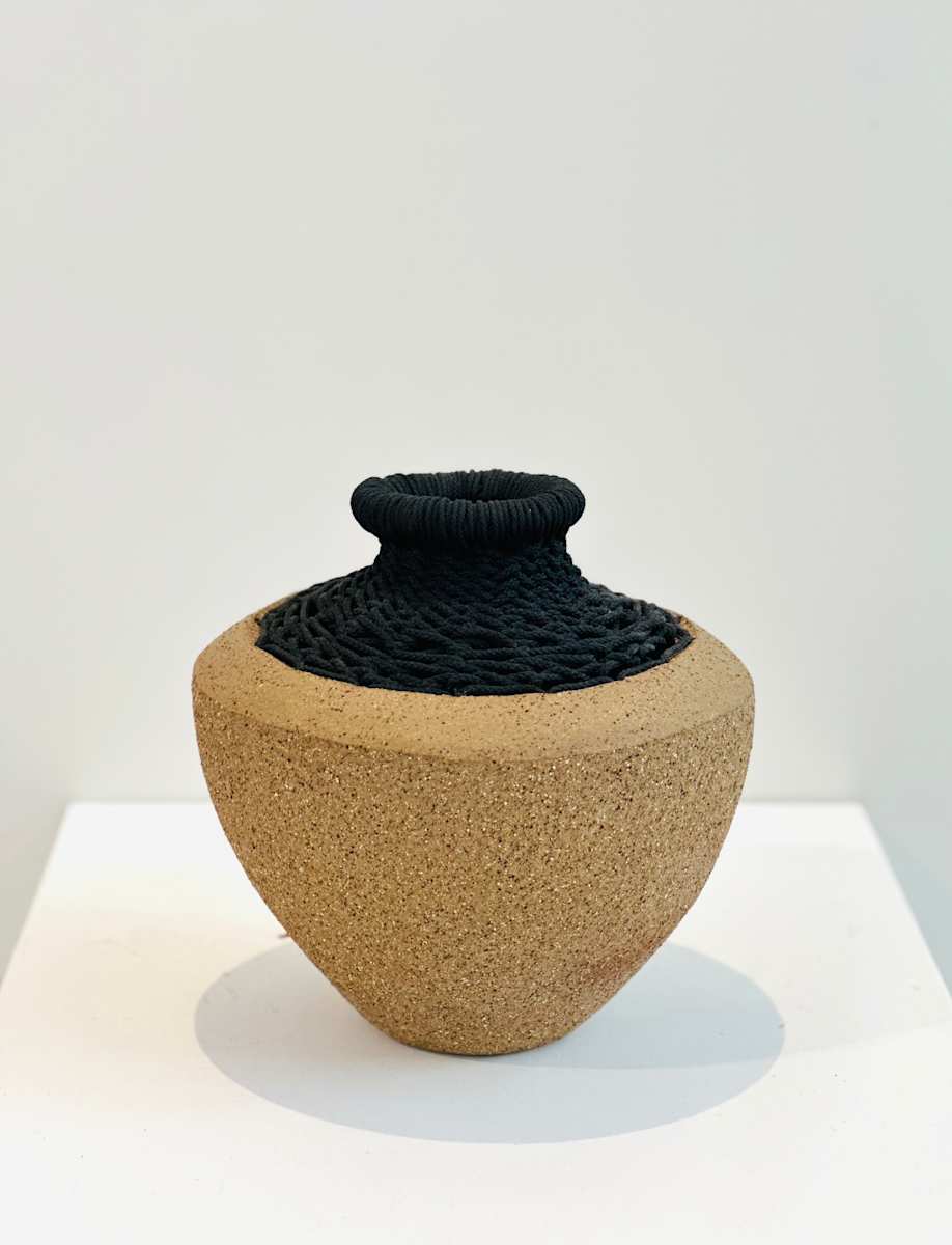 Connected 1 by Michelle Huizinga  Image: Raku clay with marine rope wire