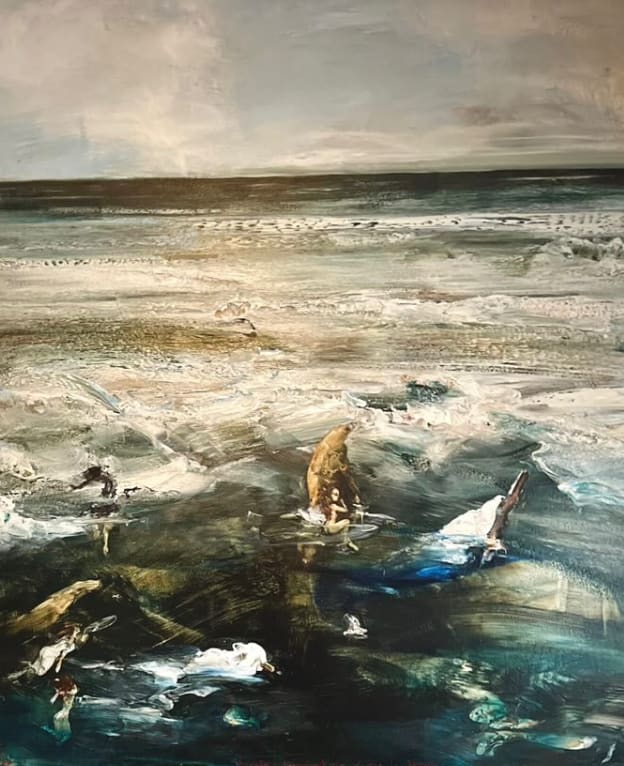 Original Seascape with Nymphs by Garth Steeper by Garth Steeper 