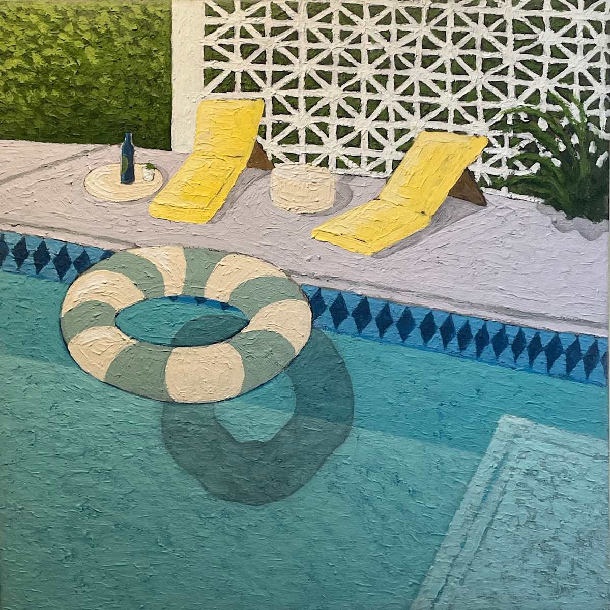 Private Pool by Christopher Roch  Image: Part of the pool series, two lemon poolside chairs waiting to be used.