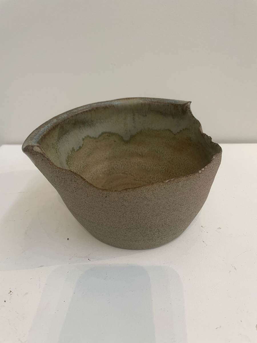 Torn Pot in Burnt Sage by Janel Reid  Image: Torn Pot in Burnt Sage ceramic pot