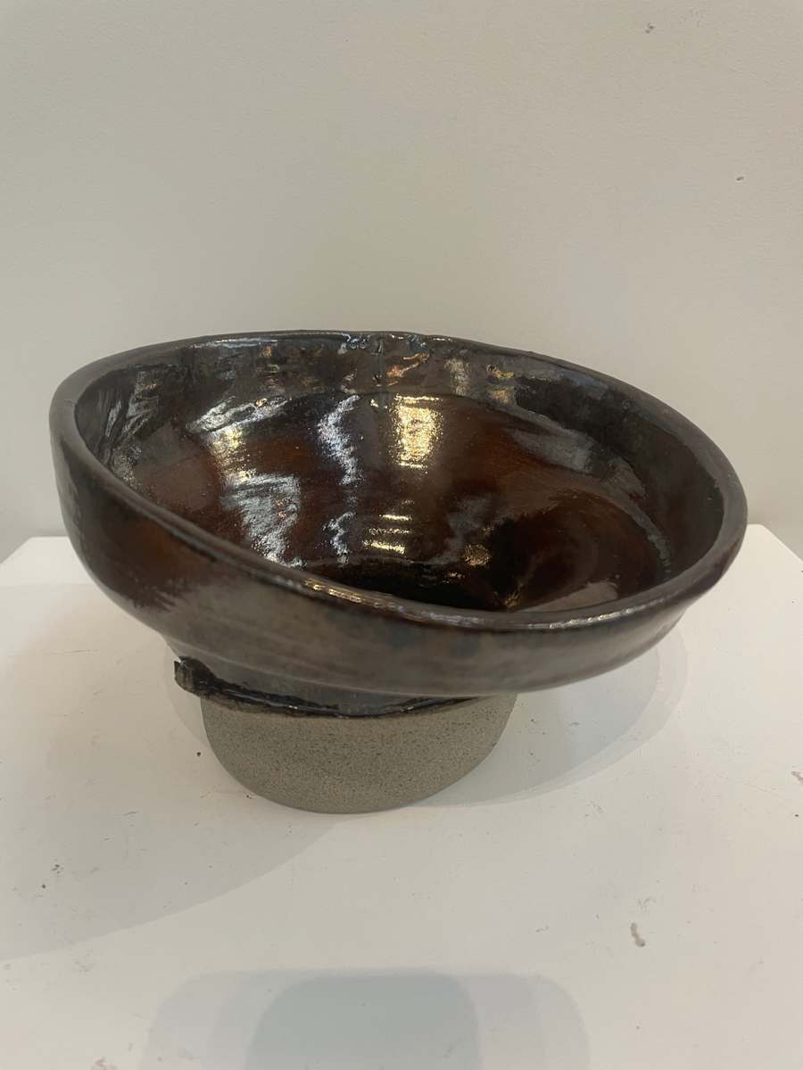Fallen Wall in Oiled Eggplant by Janel Reid  Image: Fallen Wall in Oiled Eggplant ceramic bowl.