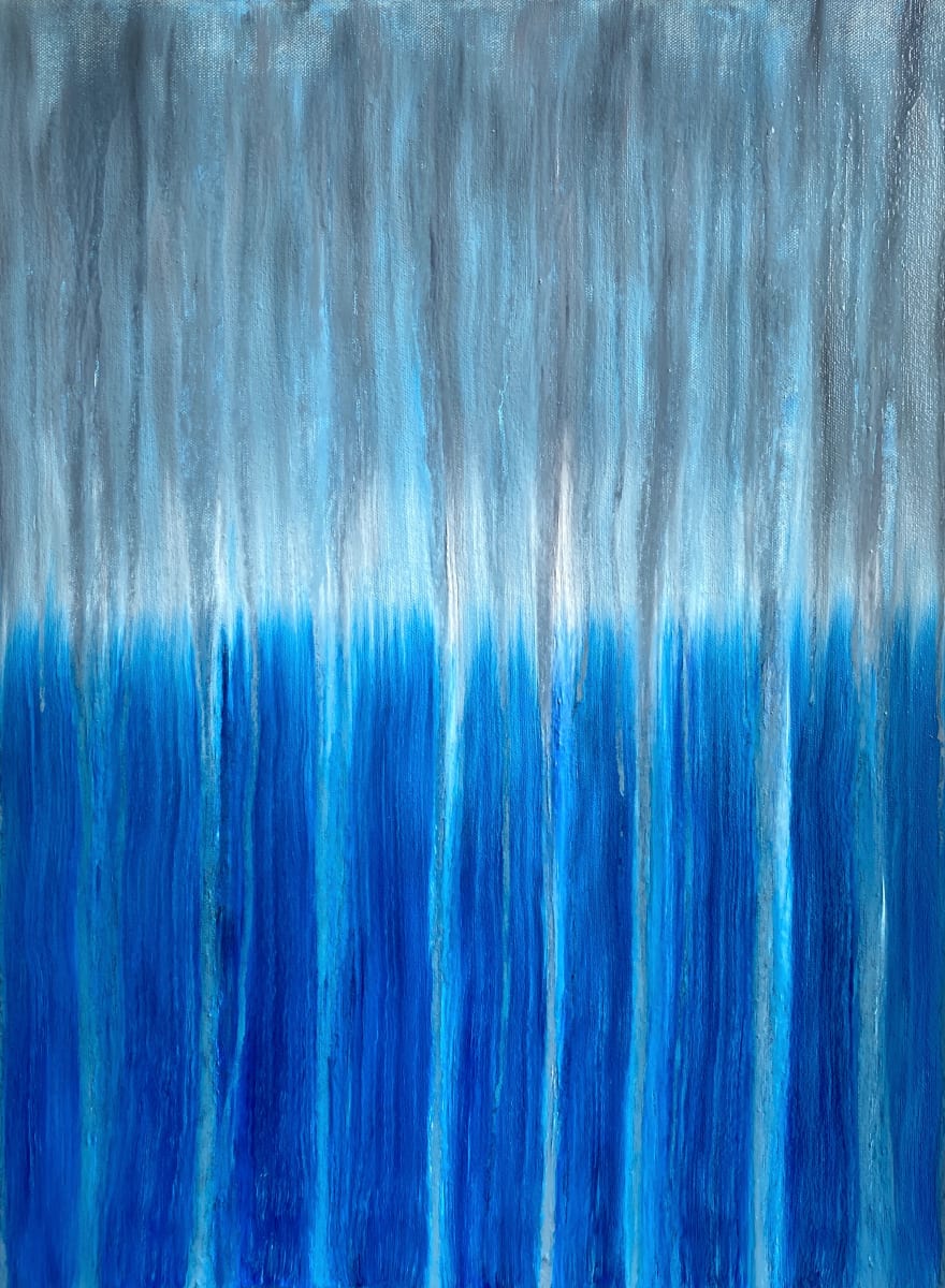 Gray Ocean Rainy Horizon by Rachel Brask 