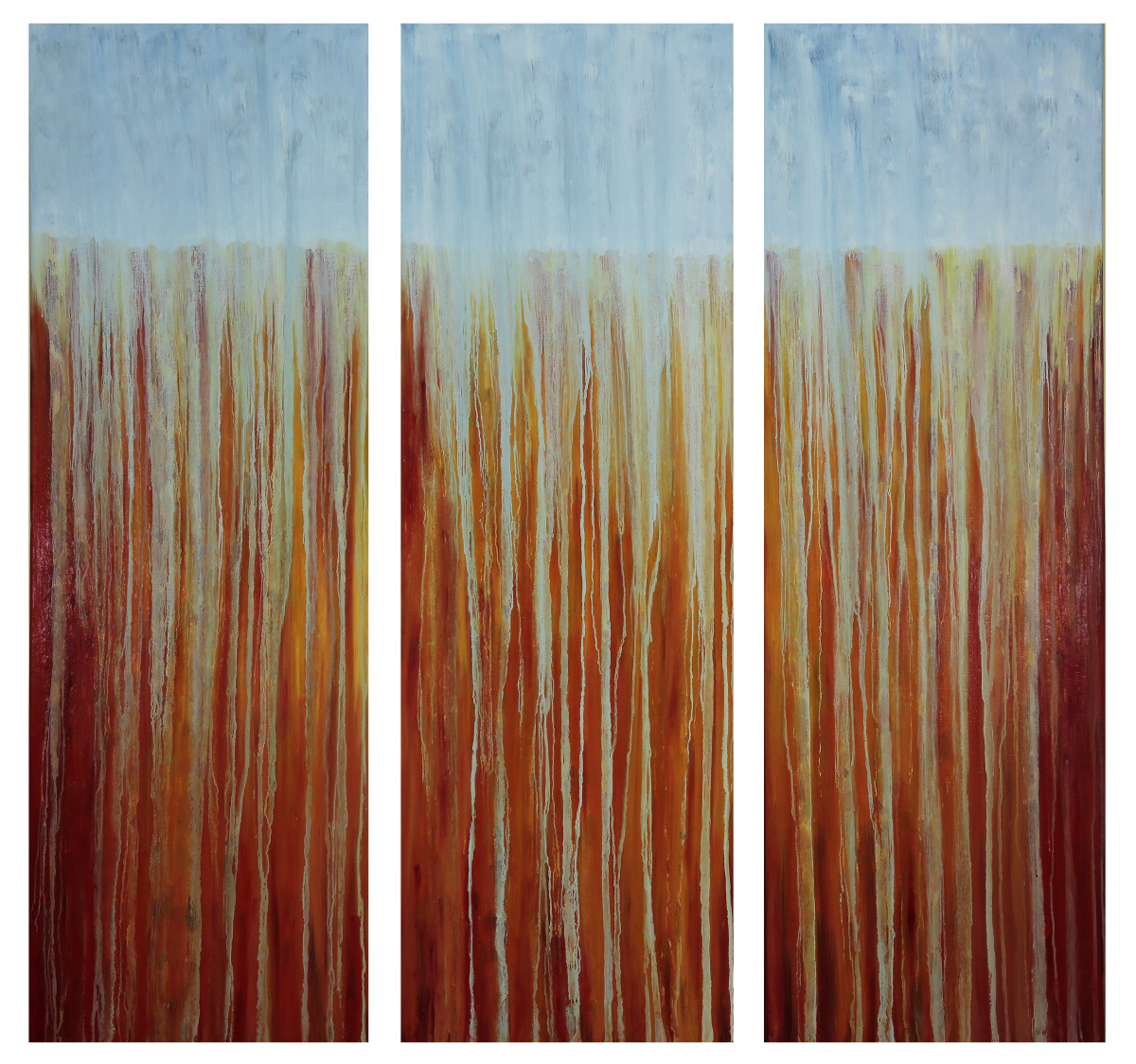 Autumn Fire & Rain (Triptych) by Rachel Brask 