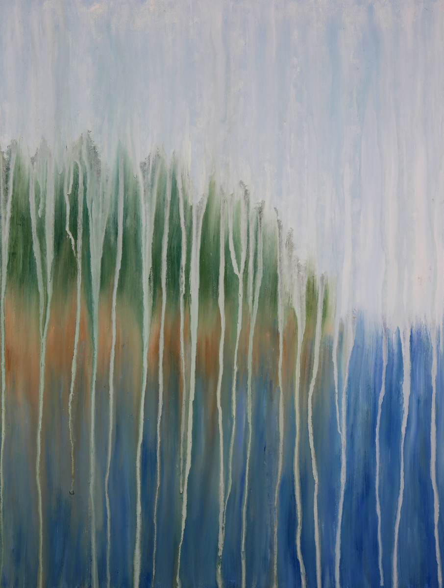 Rainy Maine Rocky Shore by Rachel Brask 