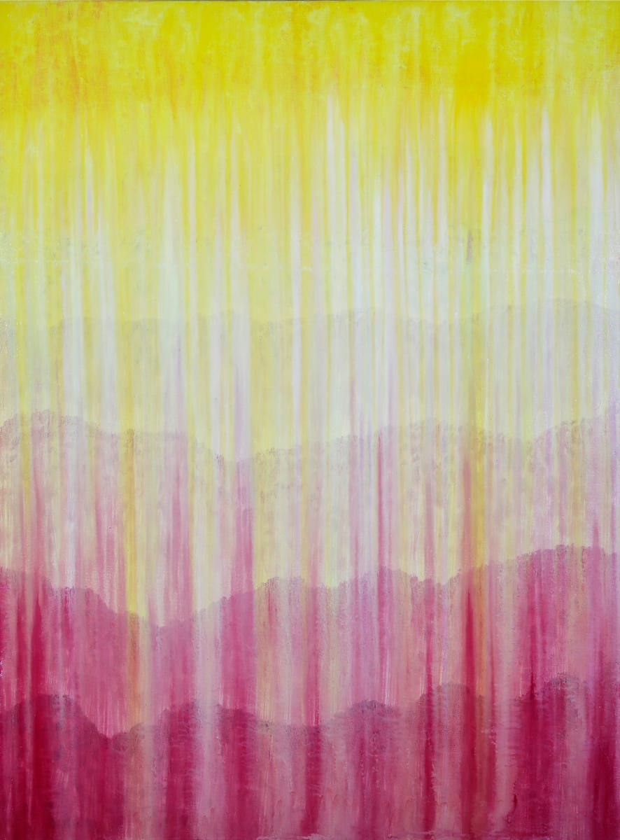 Rainy Moment 23 Warm Rainy Sunset Over Mountain Chain by Rachel Brask 