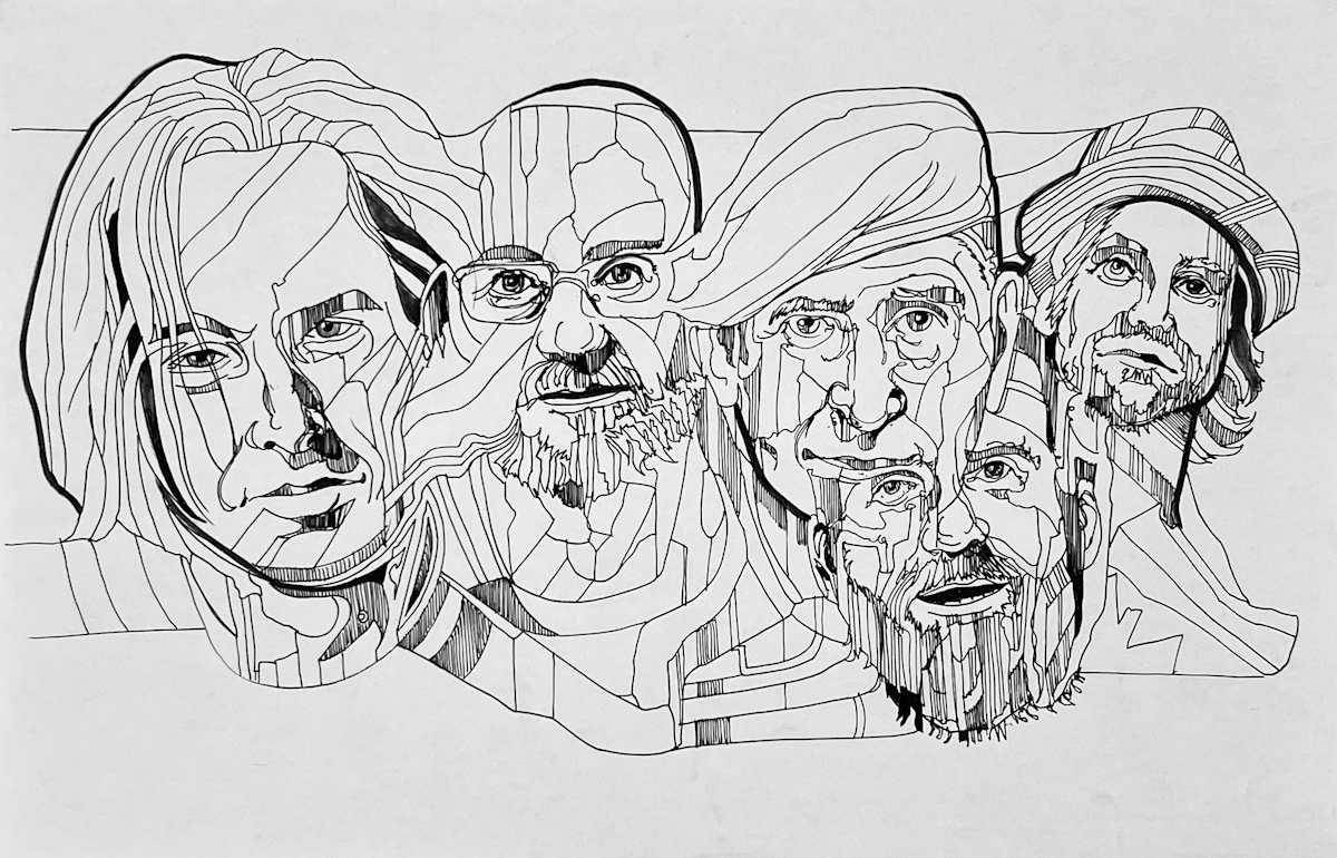 Ink portraits by Glen Ronald 