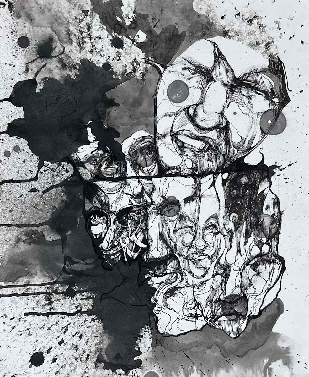 Ink drawing by Glen Ronald, Image 1.