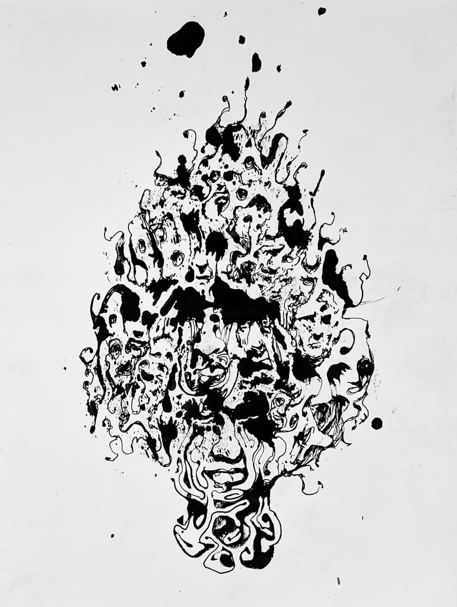 Ink drawing by Glen Ronald 