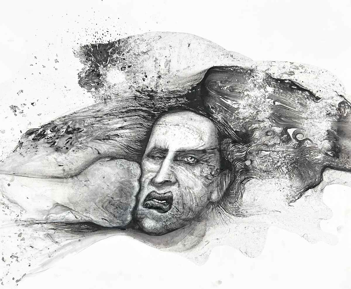 Ink drawing by Glen Ronald 