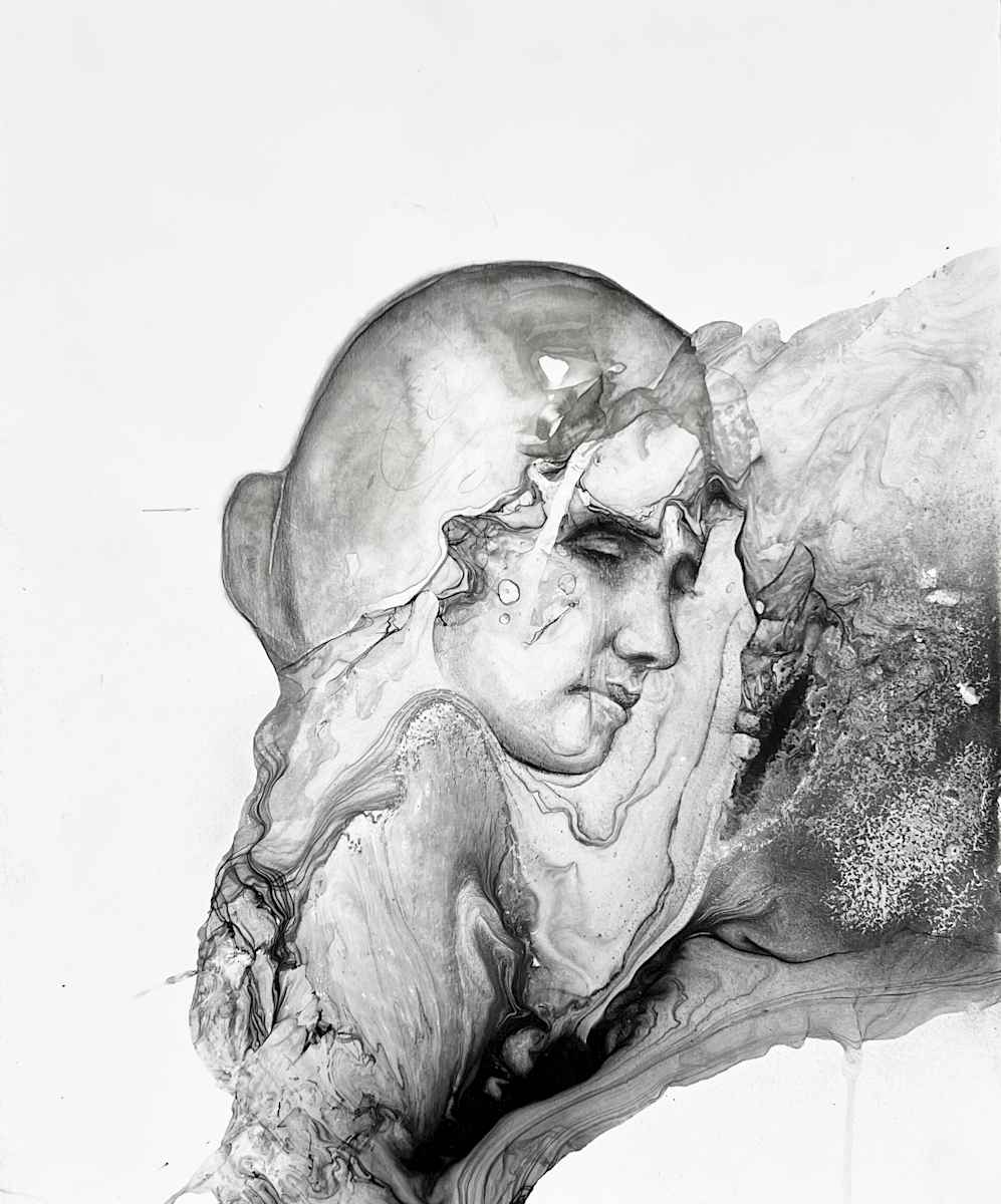 Ink drawing by Glen Ronald, Image 1.