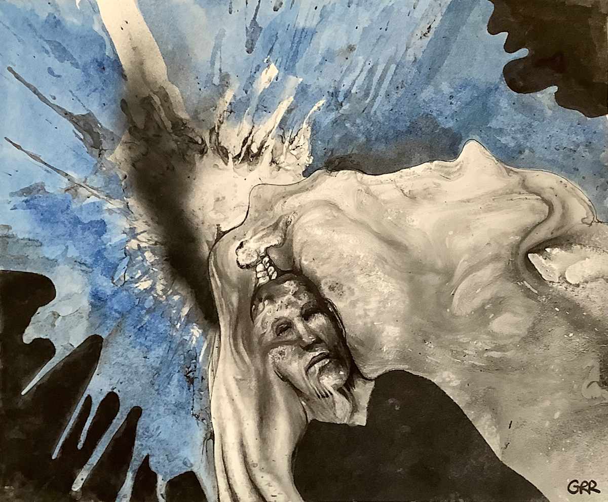 Ink drawing by Glen Ronald 