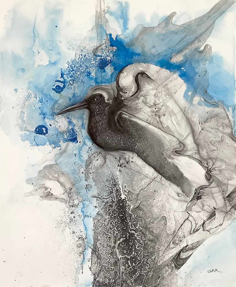 Ink drawing by Glen Ronald, Image 1.