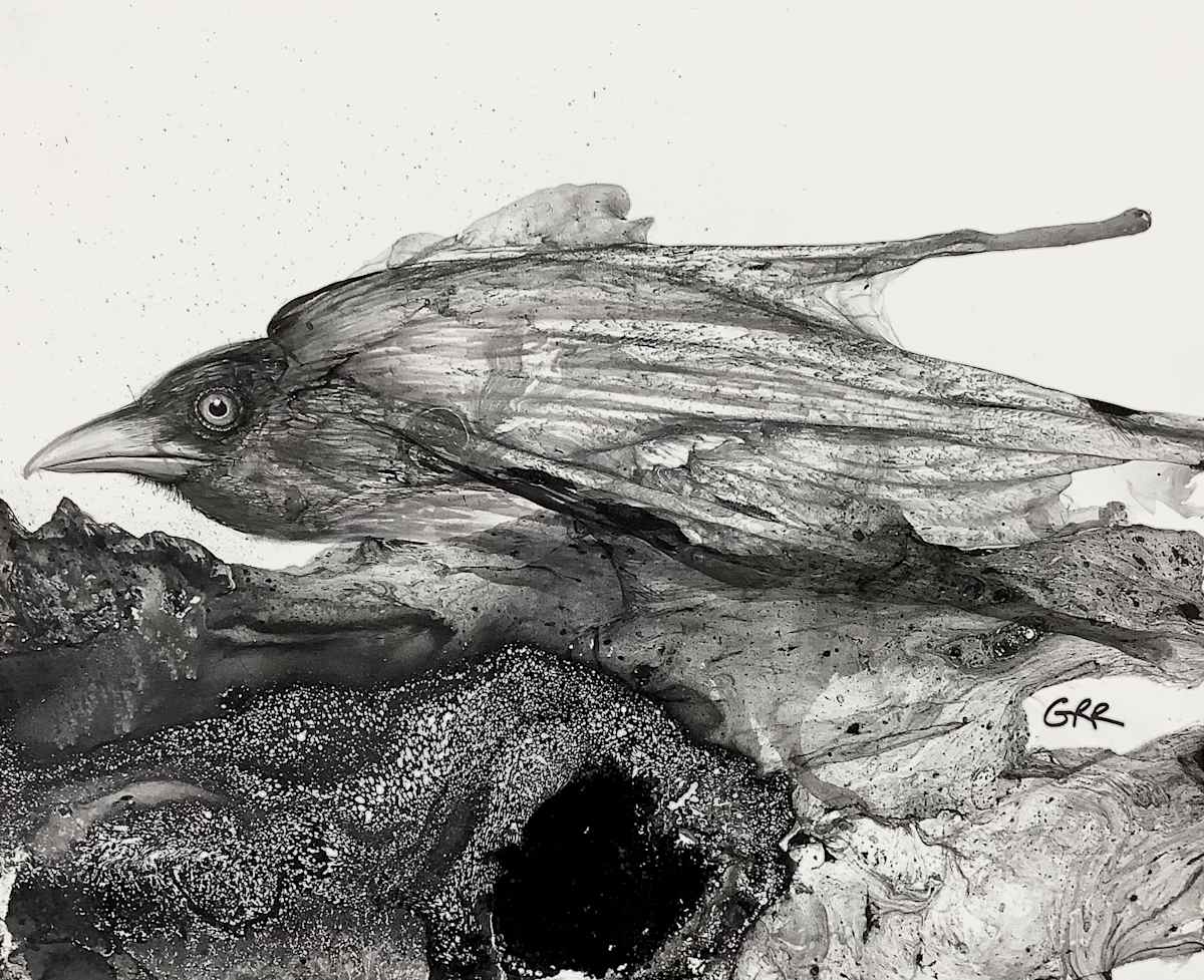 Crouching Crow by Glen Ronald 