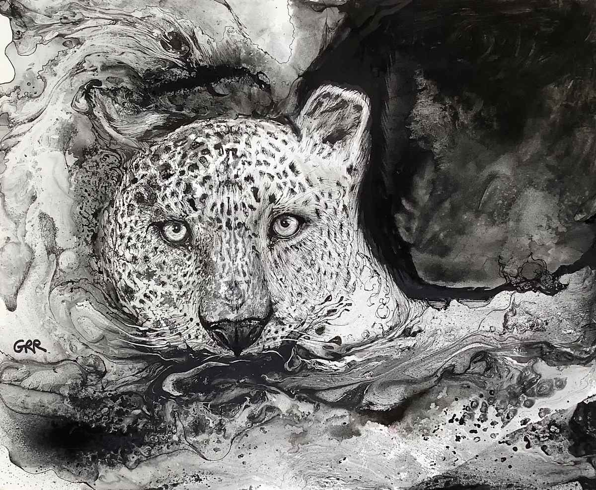 Ink drawing by Glen Ronald 