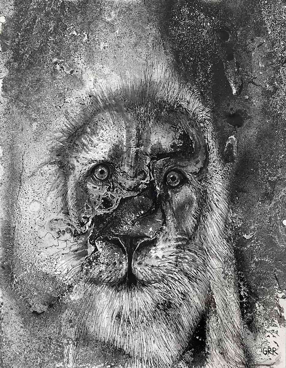 Ink drawing by Glen Ronald, Image 1.