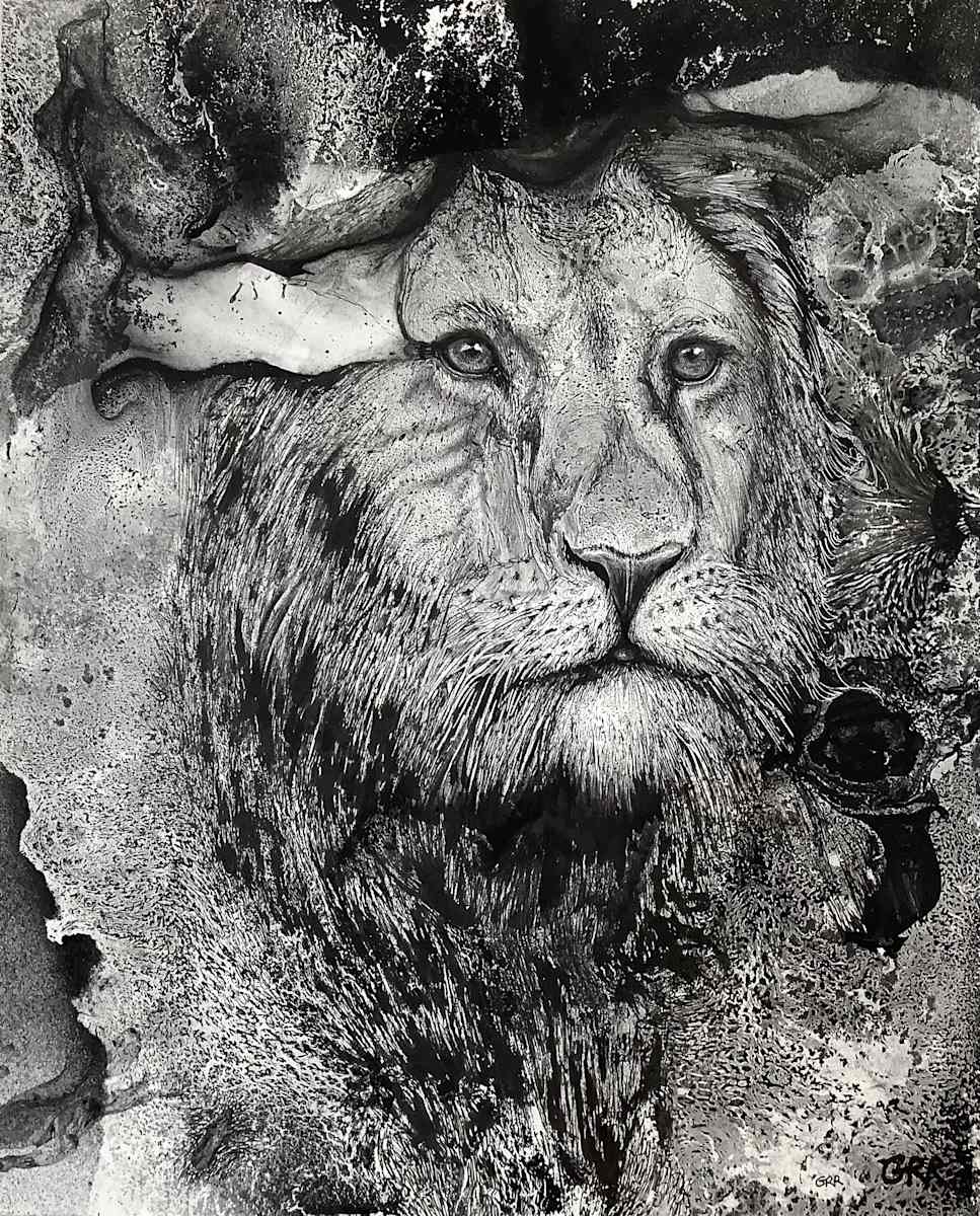 Ink drawing by Glen Ronald, Image 1.