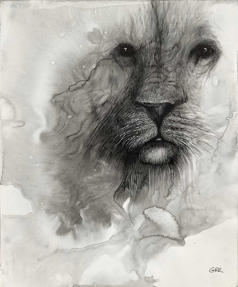 Ink drawing by Glen Ronald, Image 1.