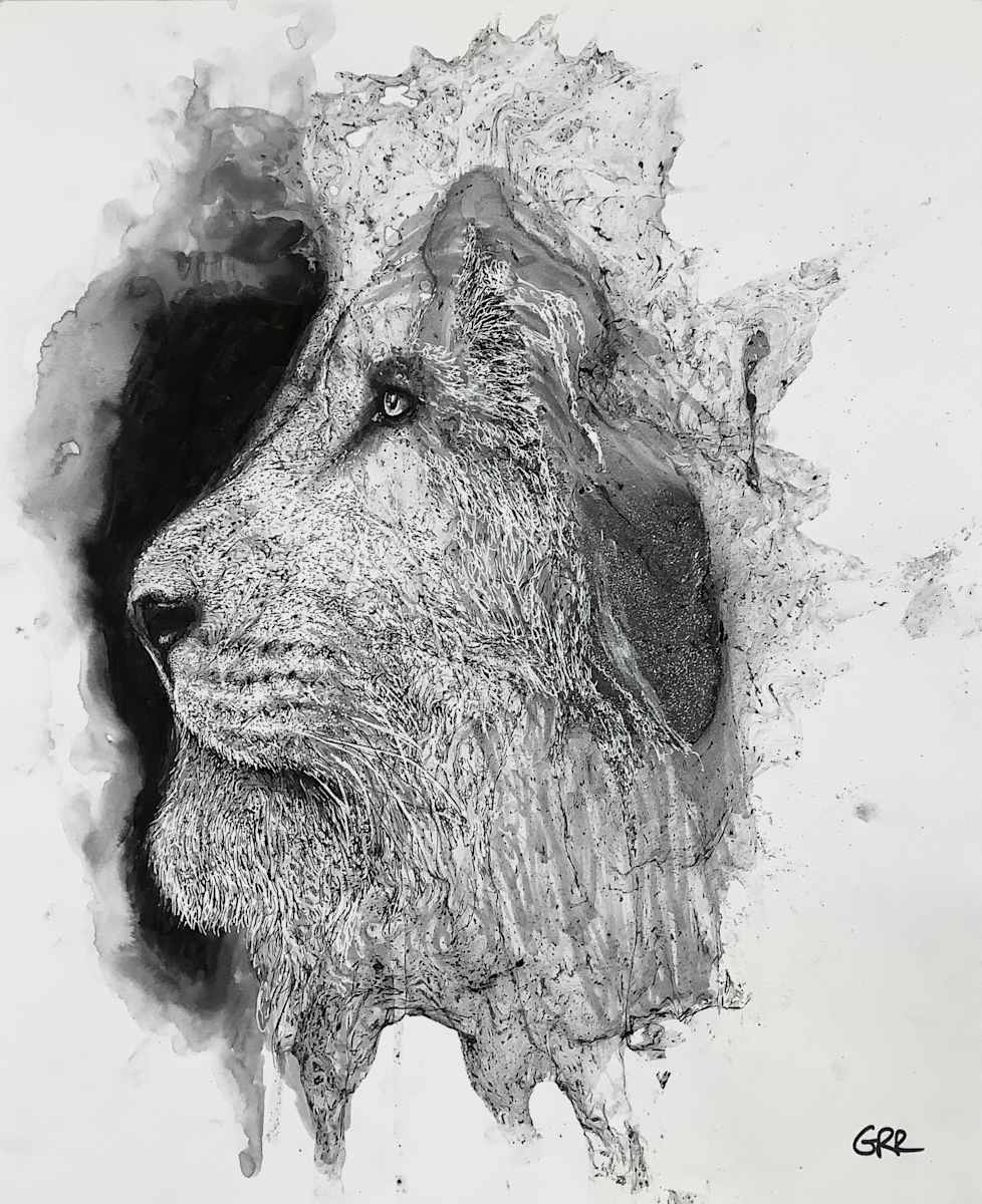 Ink drawing by Glen Ronald, Image 1.