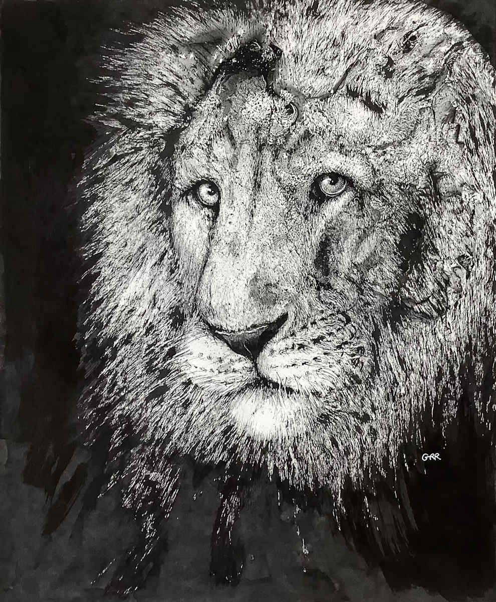 Ink lion by Glen Ronald, Image 1.
