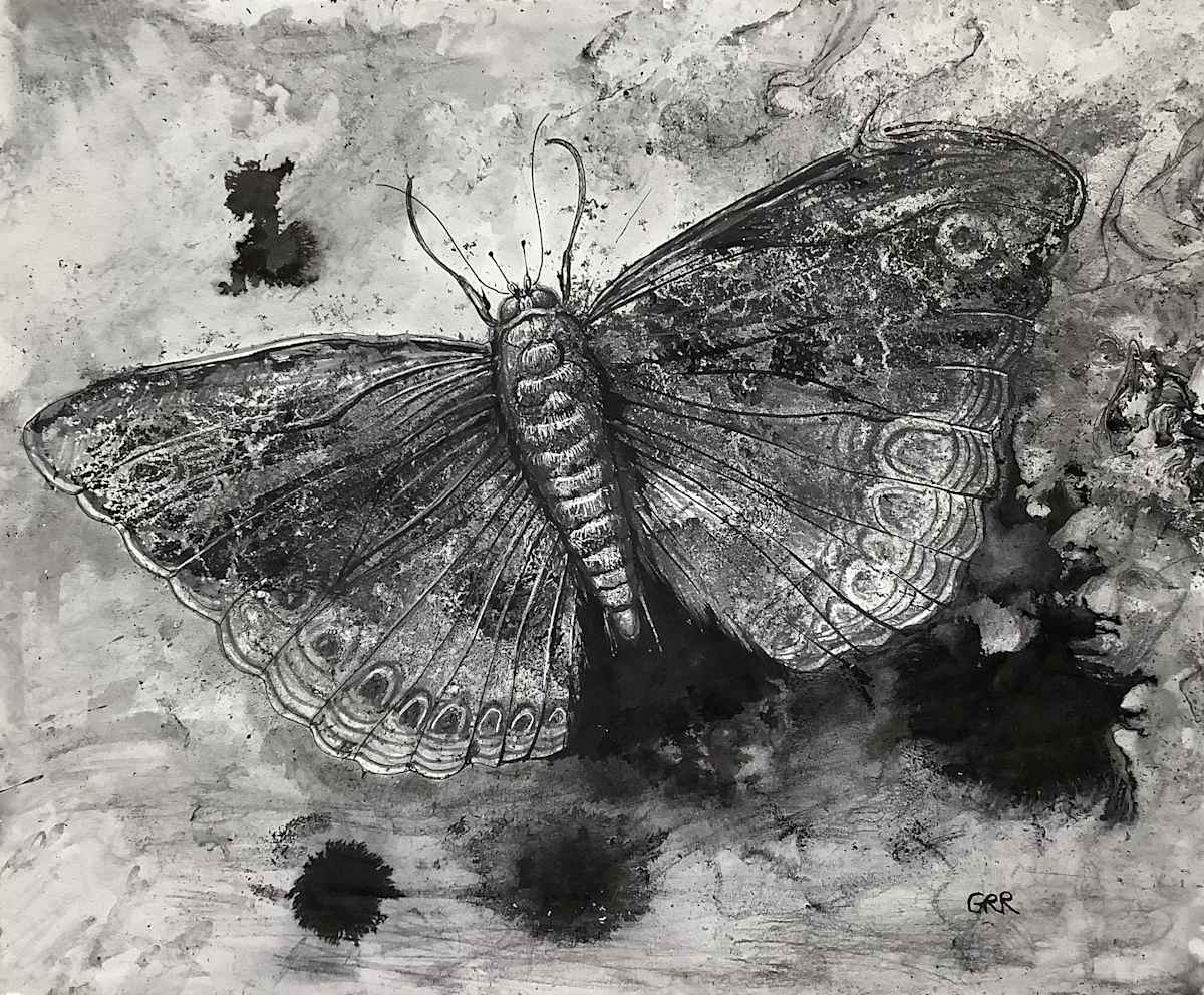 Ink drawing by Glen Ronald, Image 1.