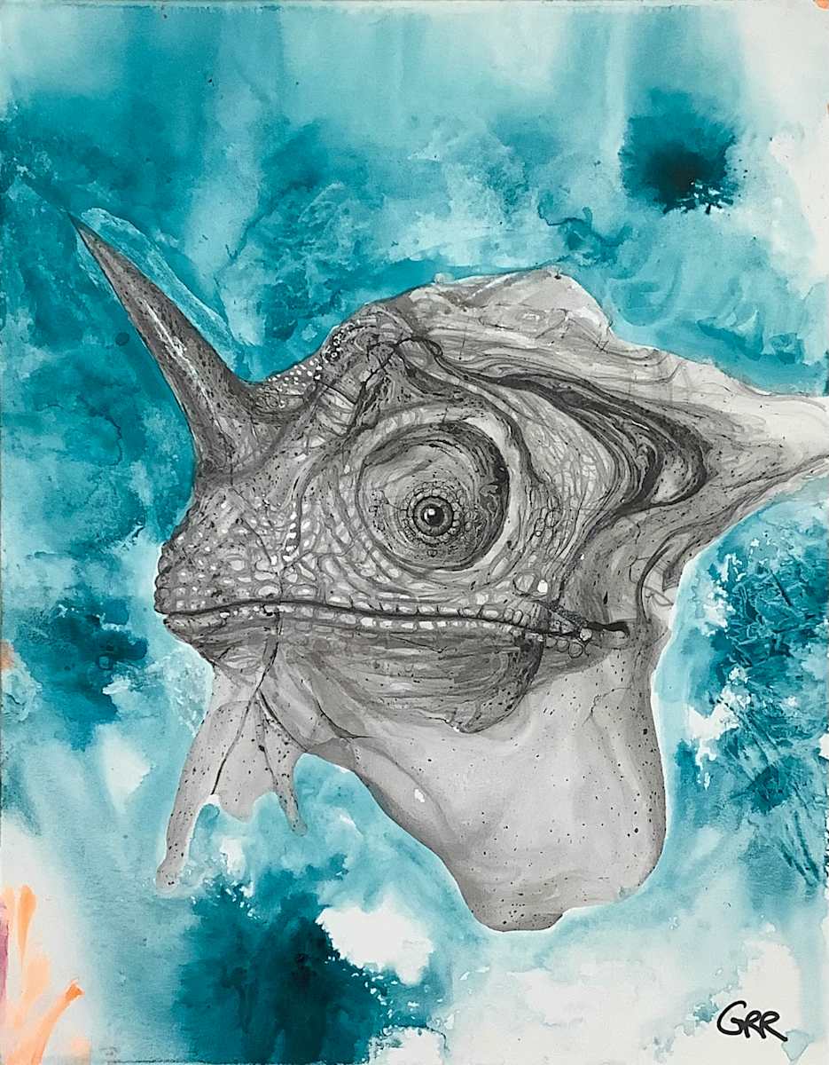 Ink drawing by Glen Ronald, Image 1.