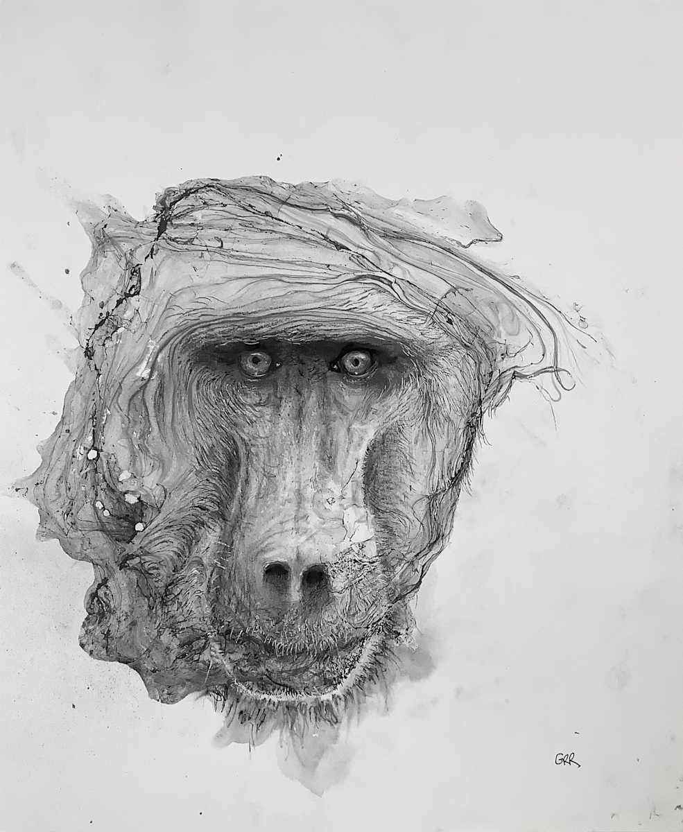 Ink drawing by Glen Ronald 