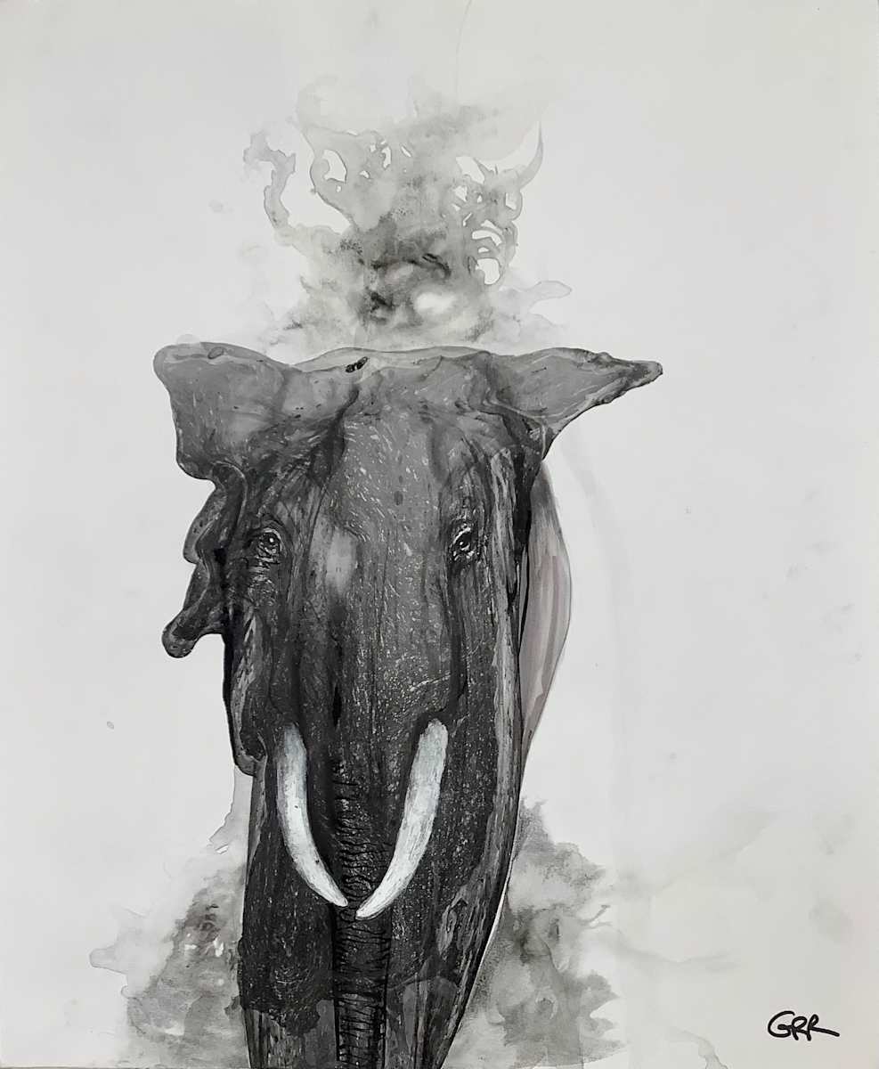 Ink drawing by Glen Ronald, Image 1.