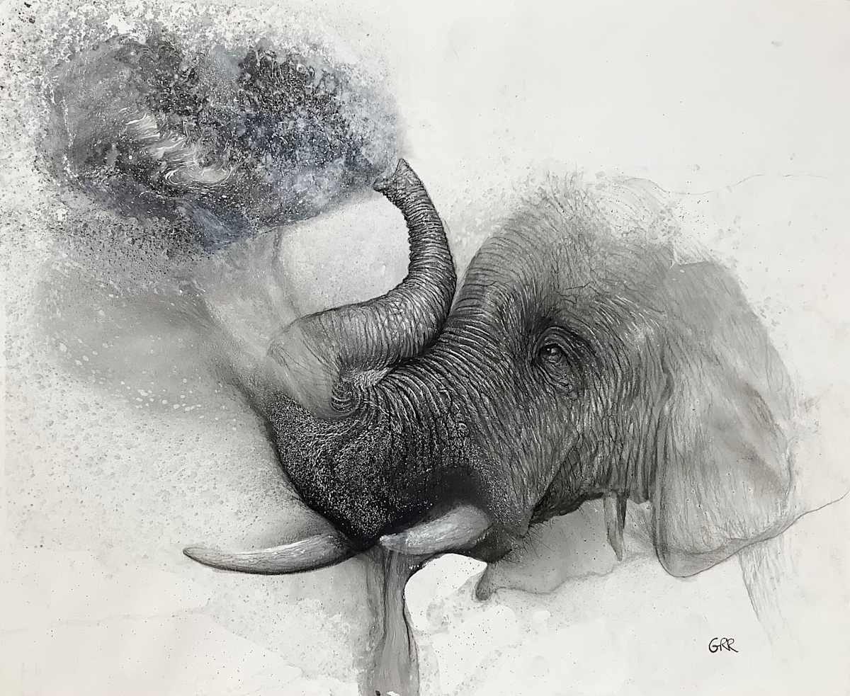 Ink drawing by Glen Ronald, Image 1.