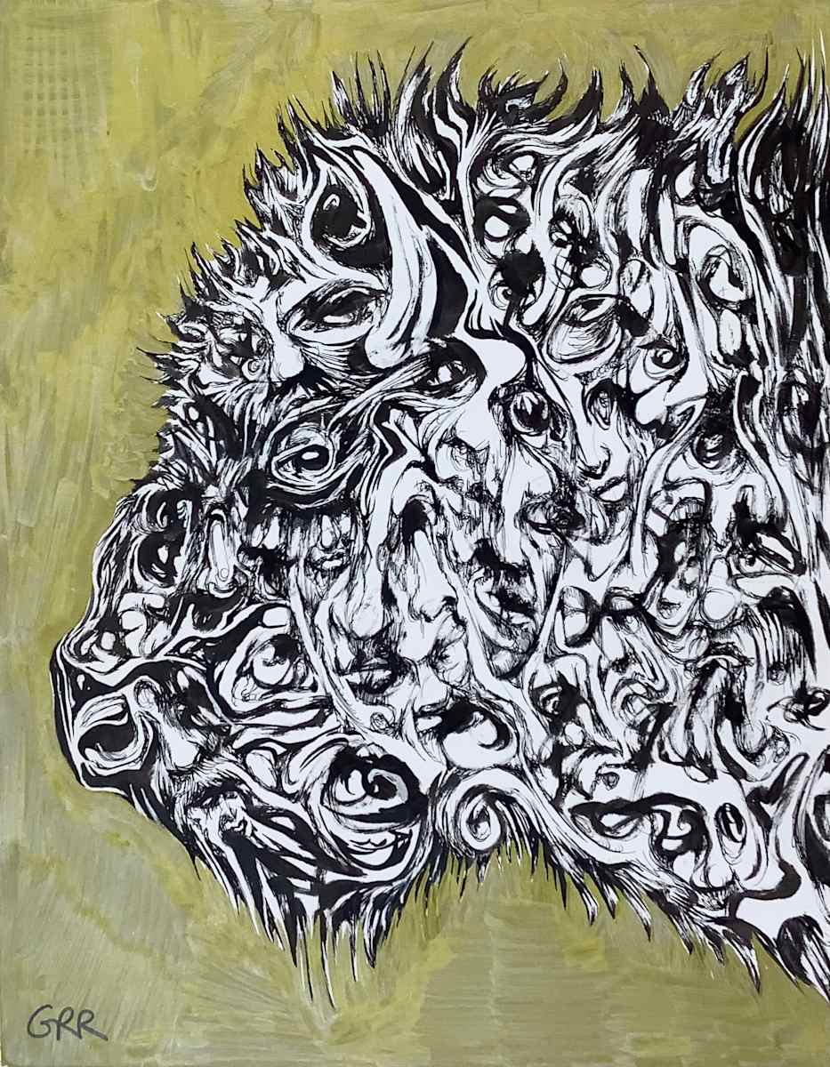 Ink drawing by Glen Ronald 
