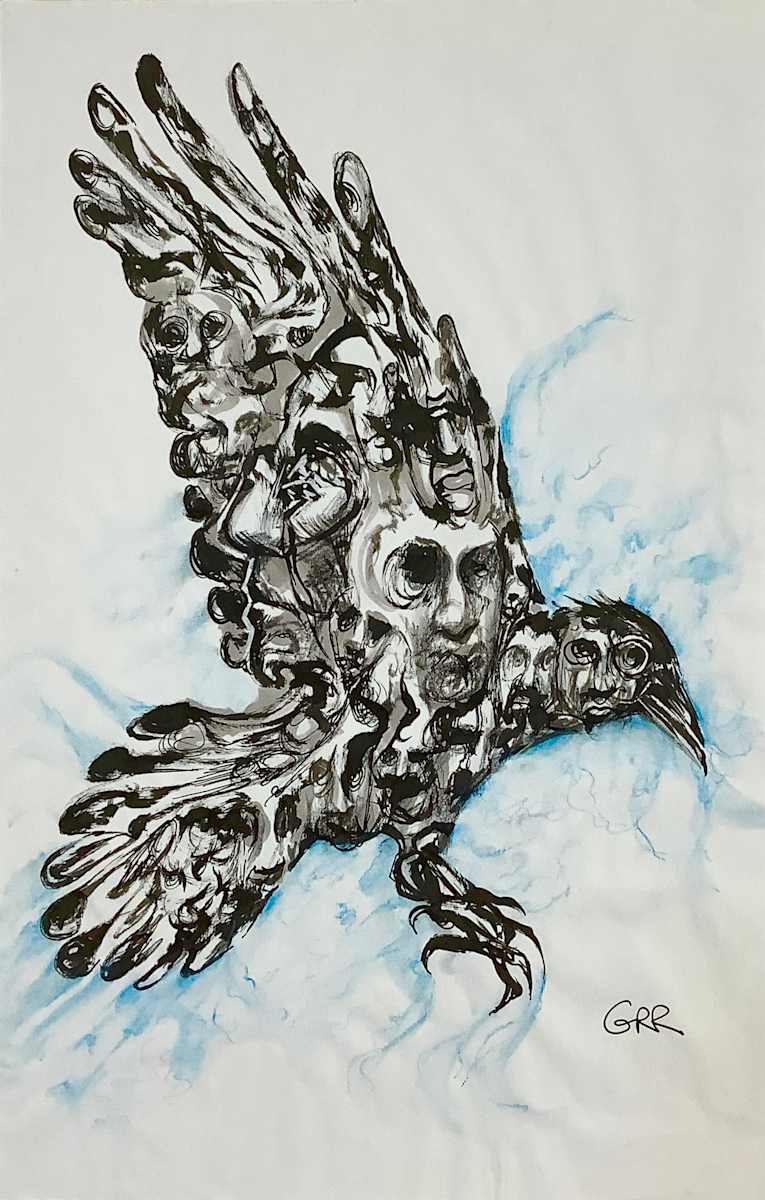 Ink drawing by Glen Ronald 