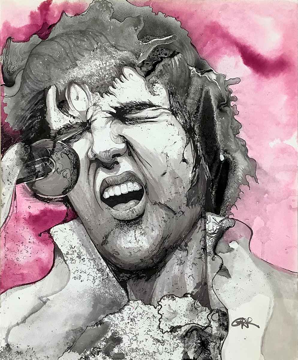 Ink drawing by Glen Ronald, Image 1.