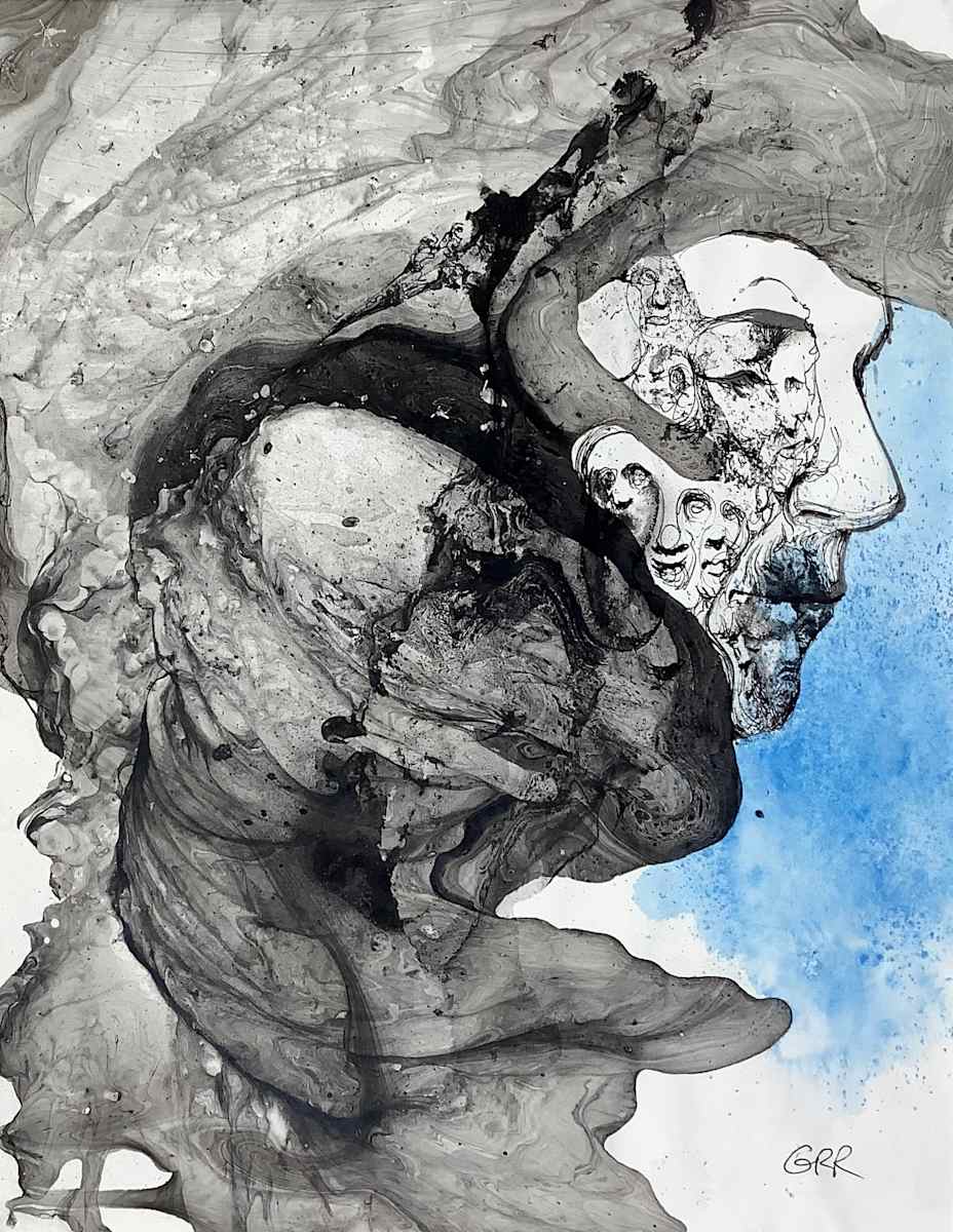 Ink drawing by Glen Ronald, Image 1.