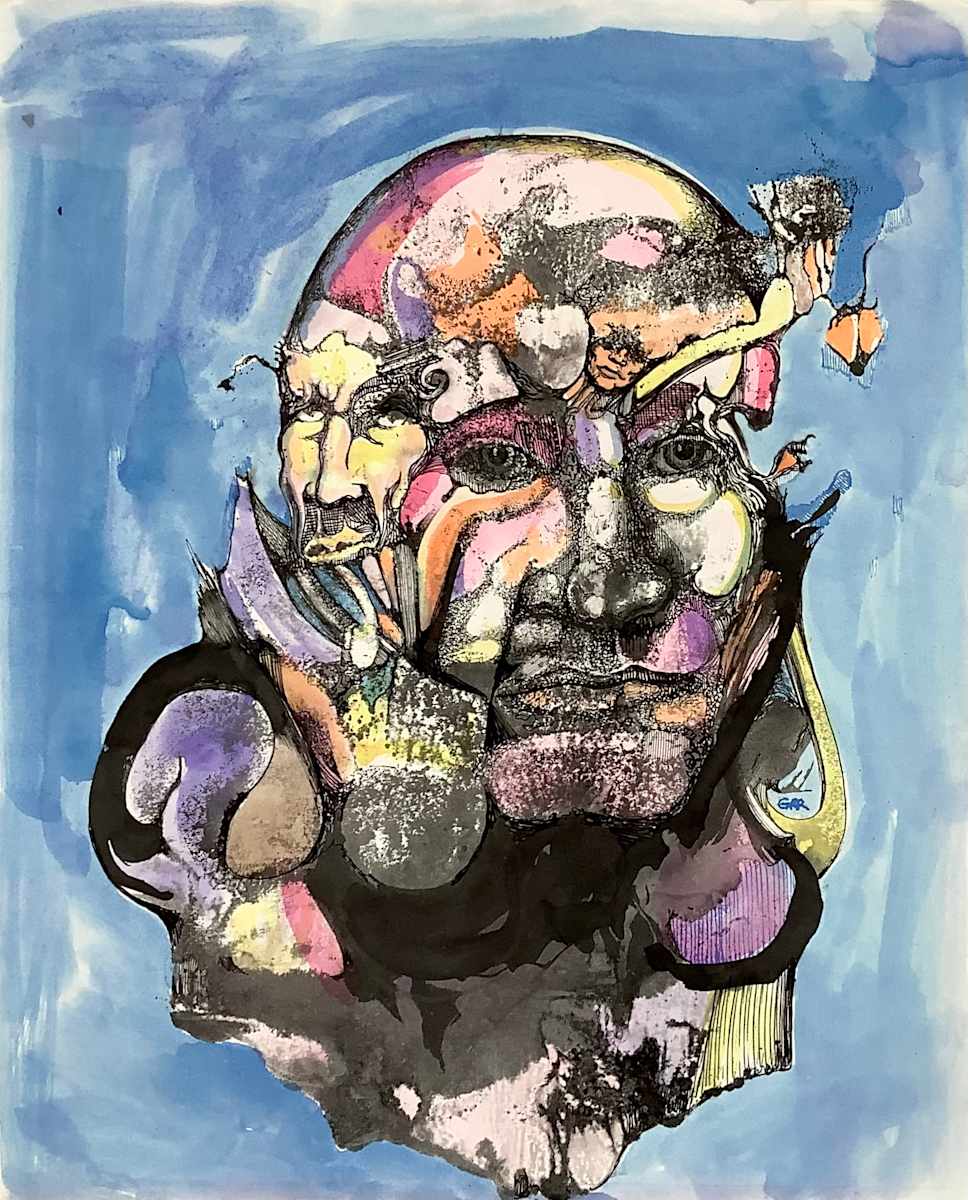 Ink drawing by Glen Ronald, Image 1.