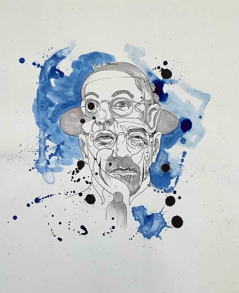 Ink drawing by Glen Ronald, Image 1.