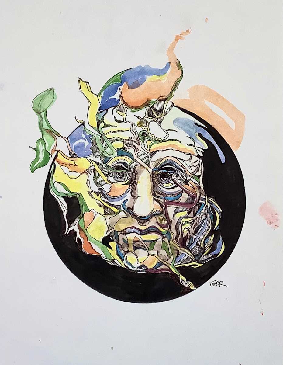 Ink drawing by Glen Ronald 
