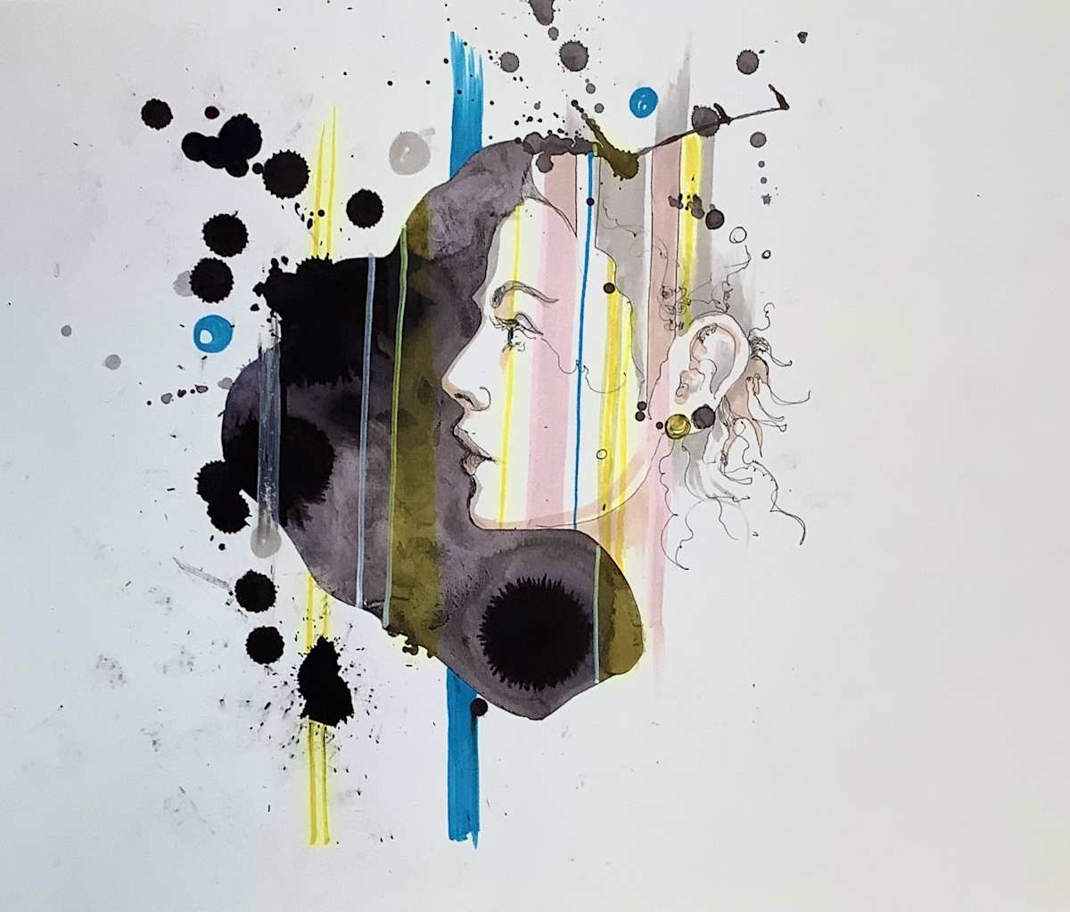 Ink drawing by Glen Ronald, Image 1.