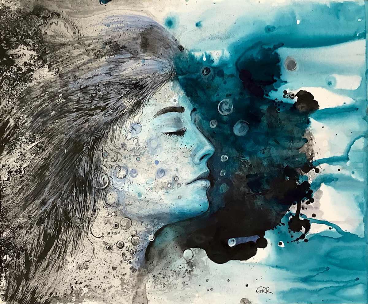 Ink drawing by Glen Ronald, Image 1.