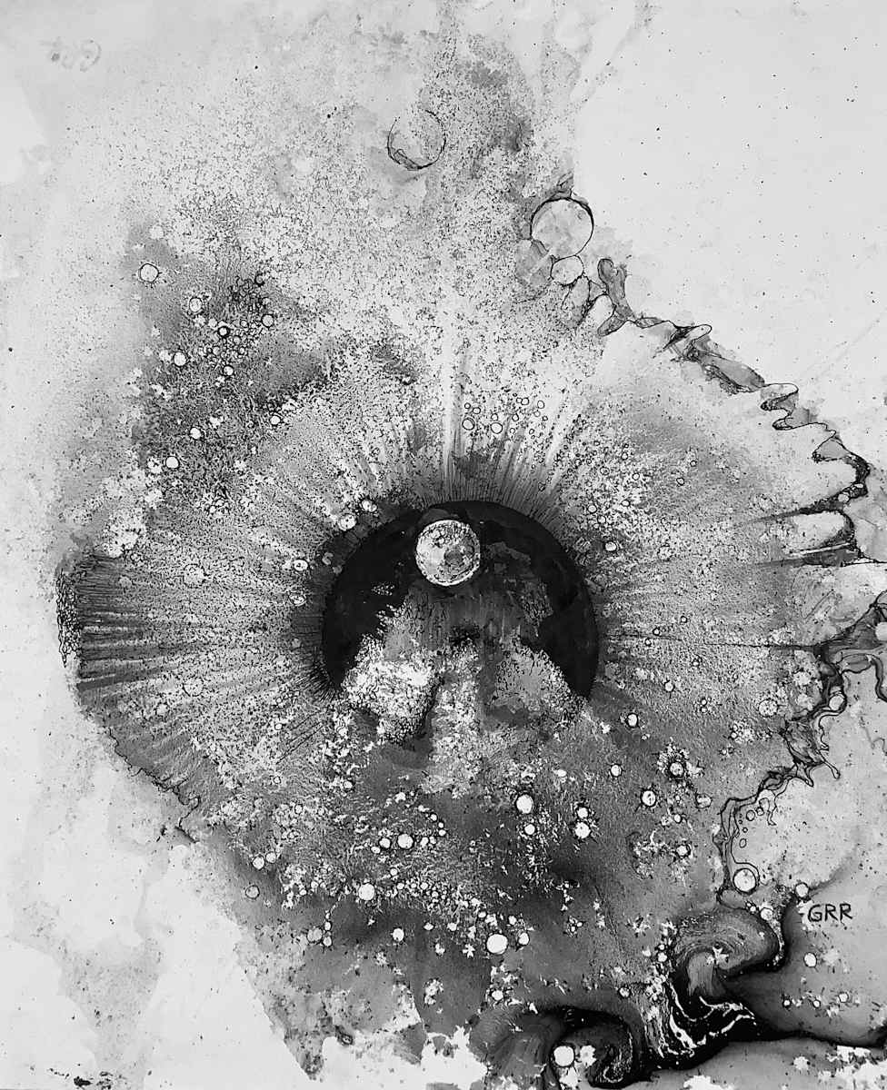 Ink drawing by Glen Ronald, Image 1.