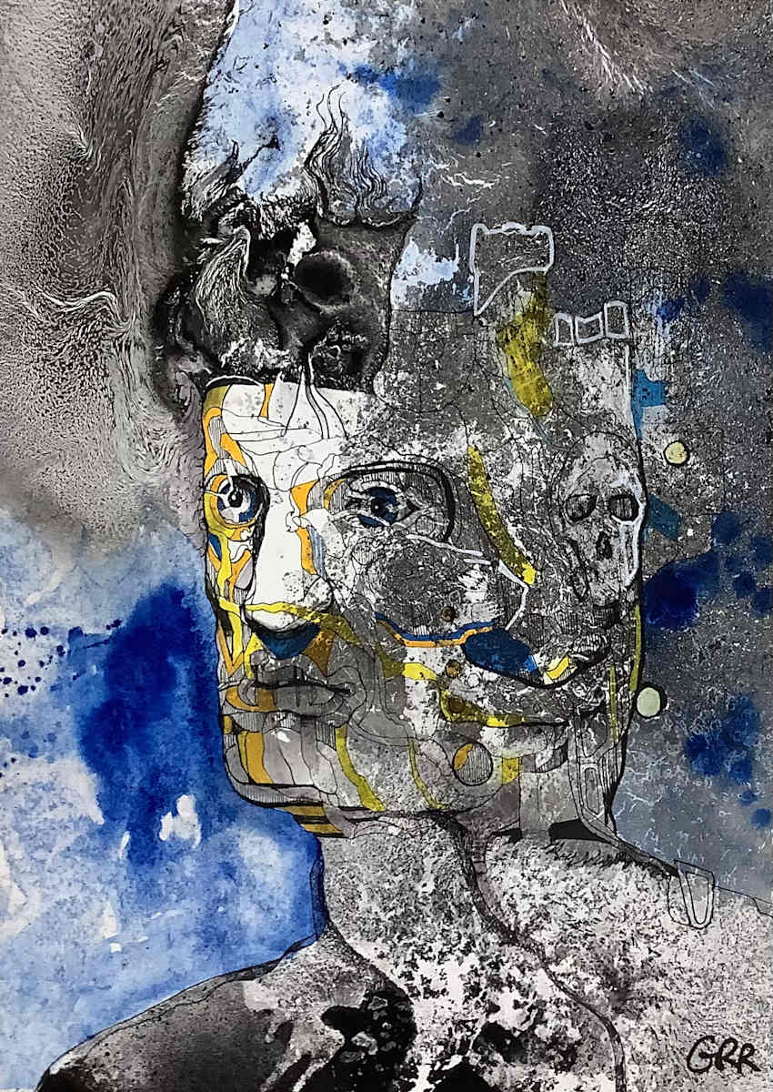 Ink drawing by Glen Ronald, Image 1.
