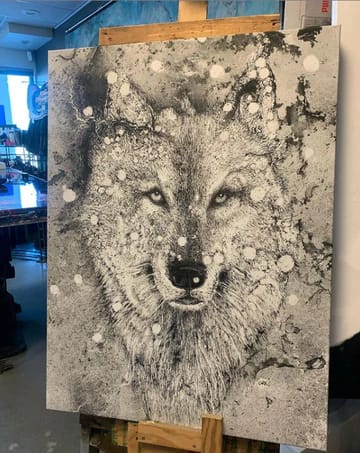 Winter Wolf by Glen Ronald  Image: To buy this print in other sizes please go to our ETSY site https://www.etsy.com/ca/listing/181028786/winter-wolf?click_key=7767c6087a8b154be672477e55ad31f7b2446b0b%3A181028786&click_sum=b65ac820&ref=shop_home_active_1
