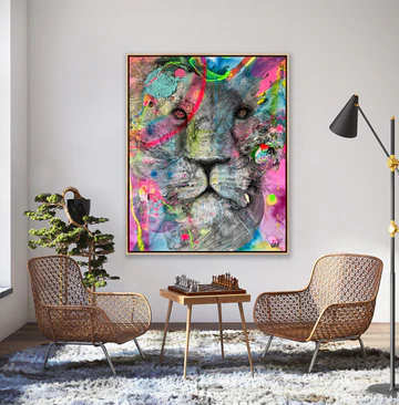 Lev (Courage) by Glen Ronald  Image: Colorful lion