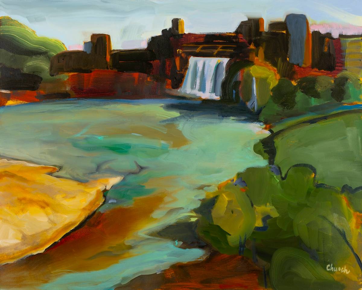 View From Pont de Rennes Bridge by Maureen Church  Image: Oil on canvas 30" x 24" x 2"