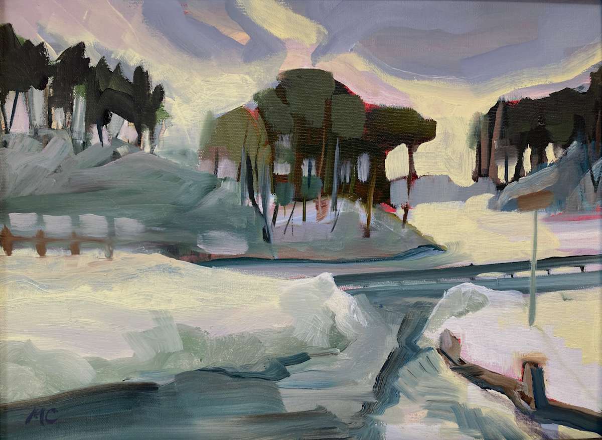 Parking Lot D by Maureen Church  Image: Winter Plein Air at Durand Eastman Park 