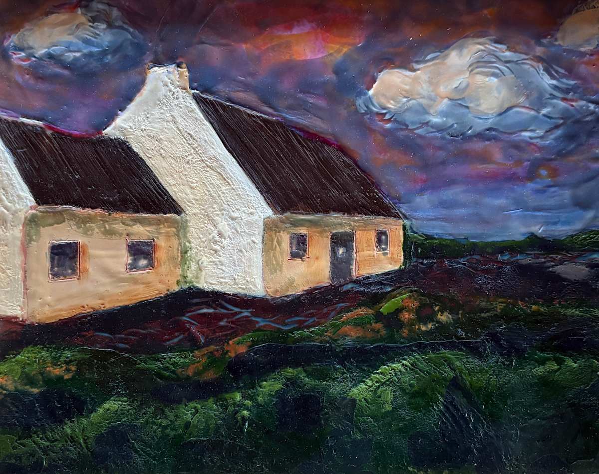 Cottage at Ballyvaughan by Maureen Church  Image: encaustic wax