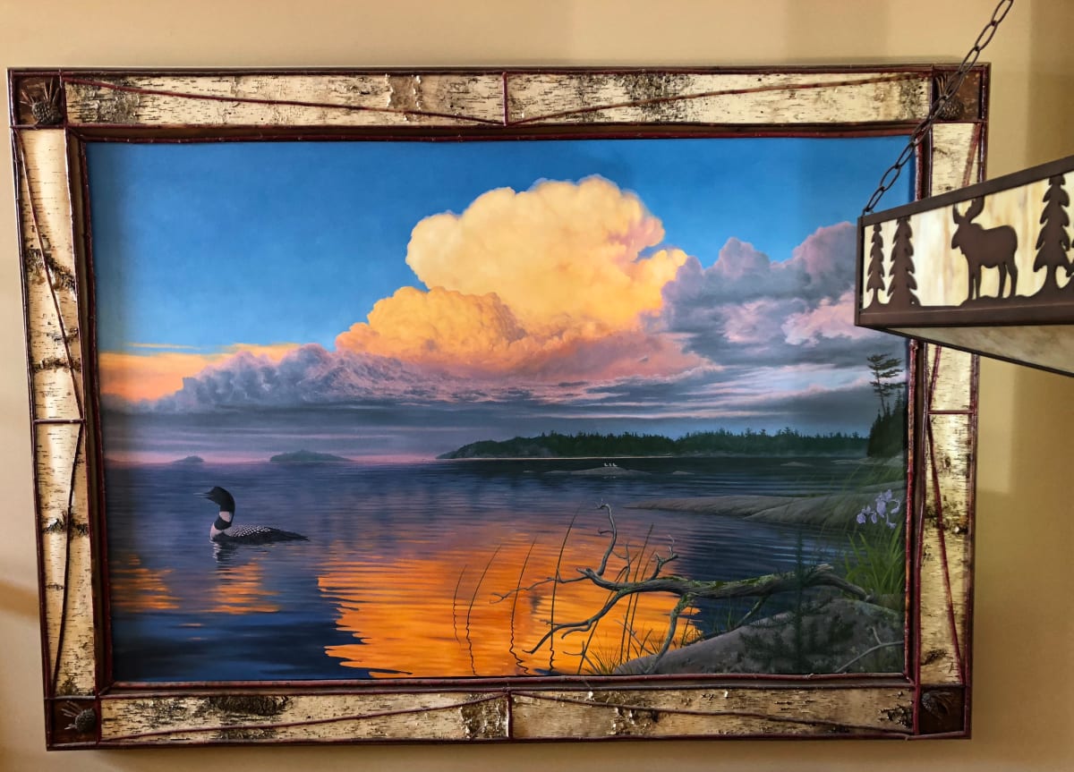 Voyager Country Sunset | Thunderhead  Image: Handmade Birch Bark frame