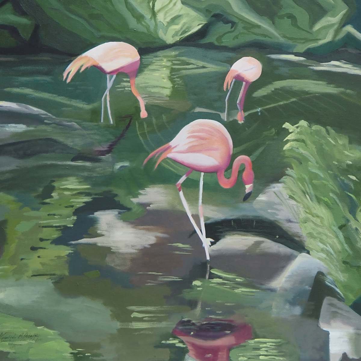 Flamingo Flirting, Image 2.